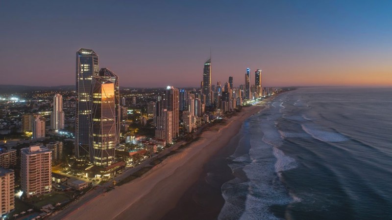 Dawn at the strip photowallpaper Scandiwall