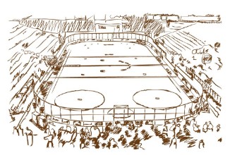 Bild von Ice skating stadium sketch in vector