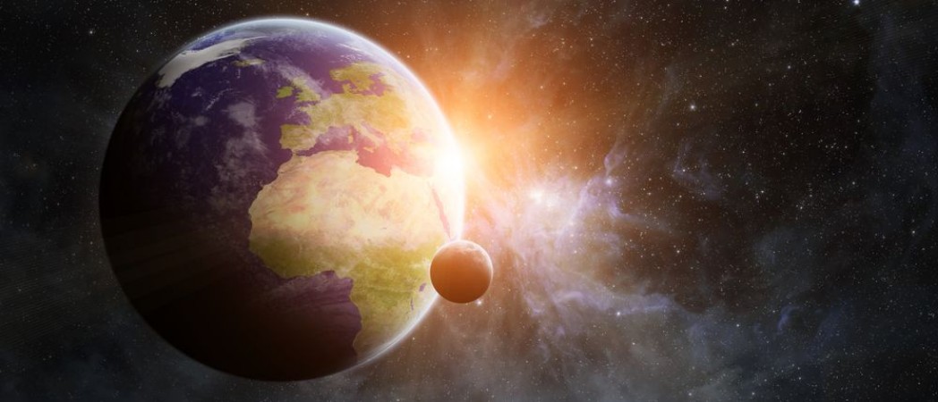 Afbeeldingen van Planet Earth in space 3D rendering elements of this image furnished by NASA