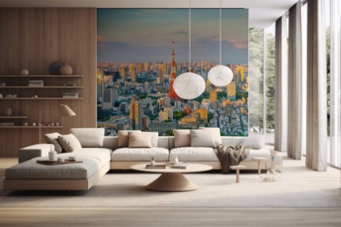 Picture of Tokyo skyline  with Tokyo Tower in Japan