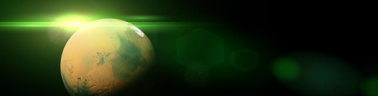 Afbeeldingen van Planet Mars lit by exotic light 