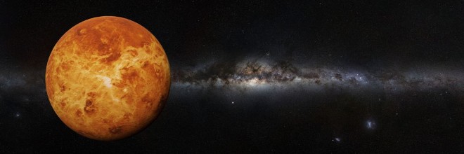 Picture of Planet Venus in front of the Milky Way galaxy