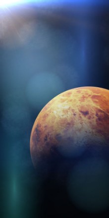 Picture of Planet Venus lit by the Sun