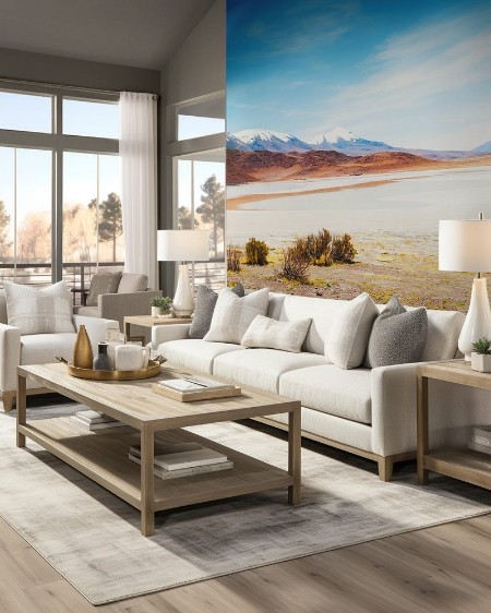 Afbeeldingen van High-altitude lagoon and volcano on the plateau Altiplano Bolivia