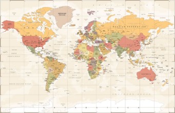 Immagine di Vintage World Map - Vector Illustration