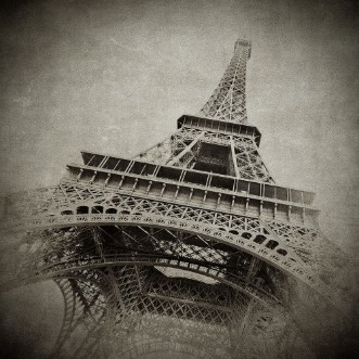 Picture of Vintage image of Eiffel tower Paris France