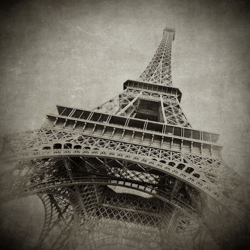 Picture of Vintage image of Eiffel tower Paris France