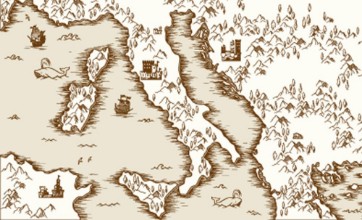 Picture of Old map of Italy Medieval cartography vector illustration