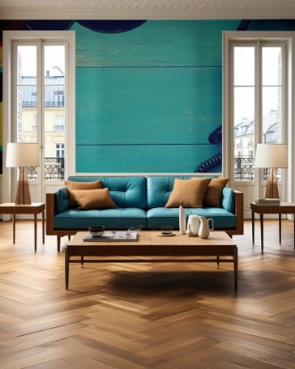 Bild på Vintage headphones with old vinyl records