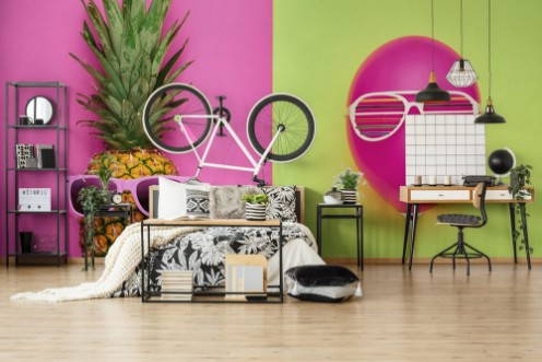 Image de Pineapple and Pink air Balloon Bright Summer Color Accessories Tropical Hipster pineapple with Sunglasses Creative Art concept Minimal style Summer party background Fun