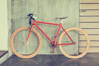 Image de Orange bicycle parked decorate interior living room modern style