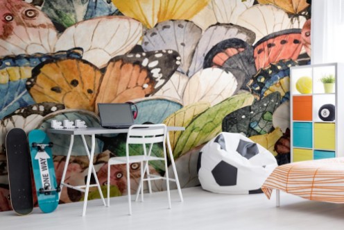 Afbeeldingen van Watercolor butterfly vector pattern