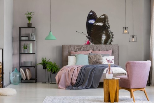 Afbeeldingen van Butterfly black-pink