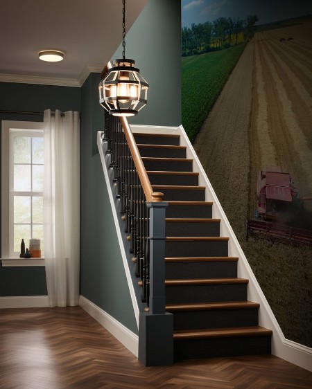 Image de Combine harvester in wheat field