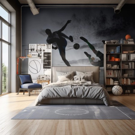 Imagem de Silhouettes of two soccer players