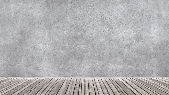 Picture of Raum mit Holzboden und Sichtbetonwand 