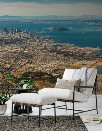 Picture of Aerial view of San Francisco wide area with bay and bridges
