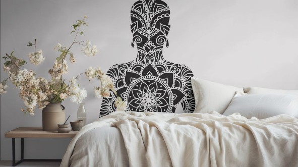 Picture of Abstract sitting Buddha silhouette Vector illustration