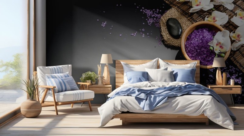 Picture of Spa concept background on black reflective background Top view frame product photograph with copy space Concept photograph with room for text or advertising