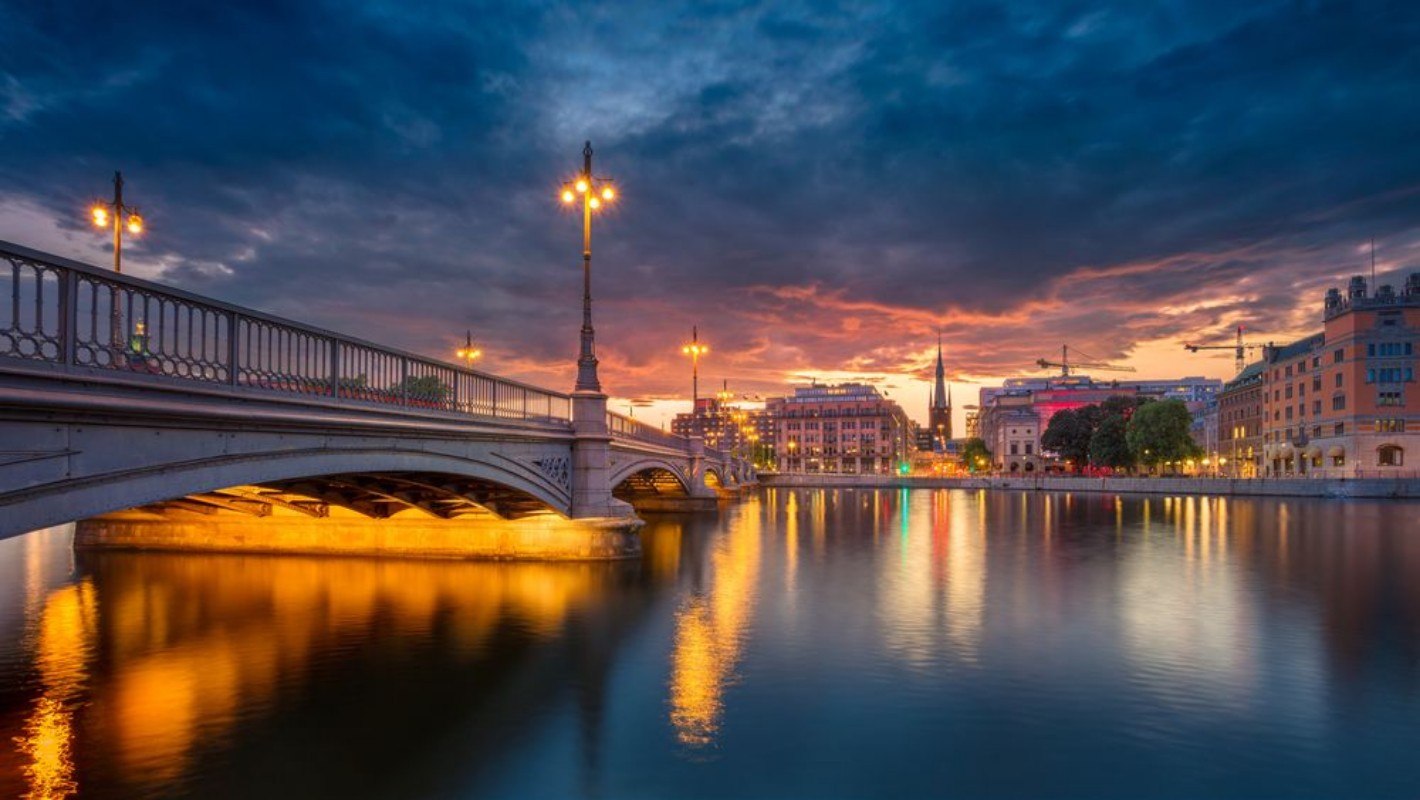 Picture of Stockholm Panoramic image of old town Stockholm Sweden during sunset