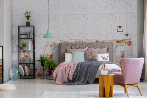 Image de Love background with decoupage decorated letters with rose pattern