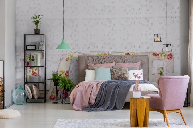 Picture of Love background with decoupage decorated letters with rose pattern