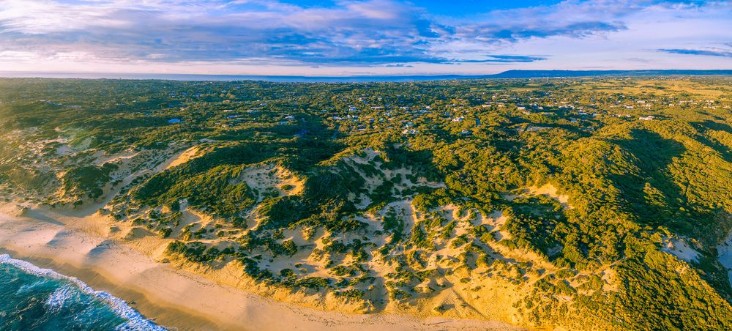 Picture of Aerial panorama of beautiful coastline at sunset Mornington Peninsula Melbourne Australia
