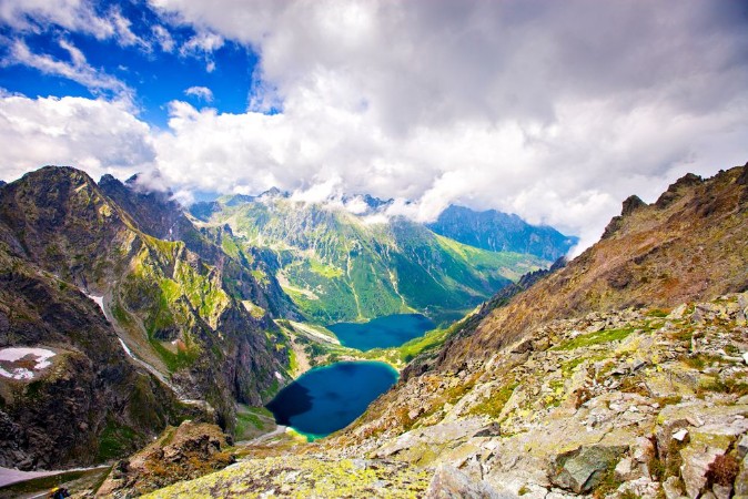 Picture of Marine Eye and Black Pond Rysy mountain Tatras Poland Europe Mountain landscape Two lakes in mountains road to the Rysy