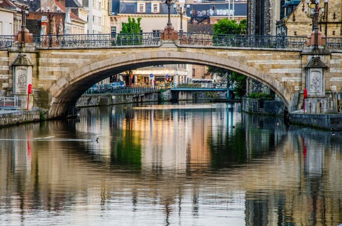 Image de St Michael Bridge in the city of Ghent