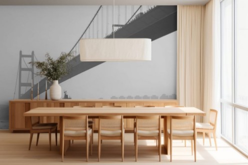 Picture of Cargo ship and Tsing Ma Bridge in Hong Kong