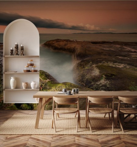 Picture of Long exposure sunset seascape at Kudat Malaysia Image contain soft focus due to long exposure