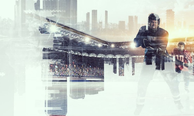 Picture of Hockey players on ice Mixed media