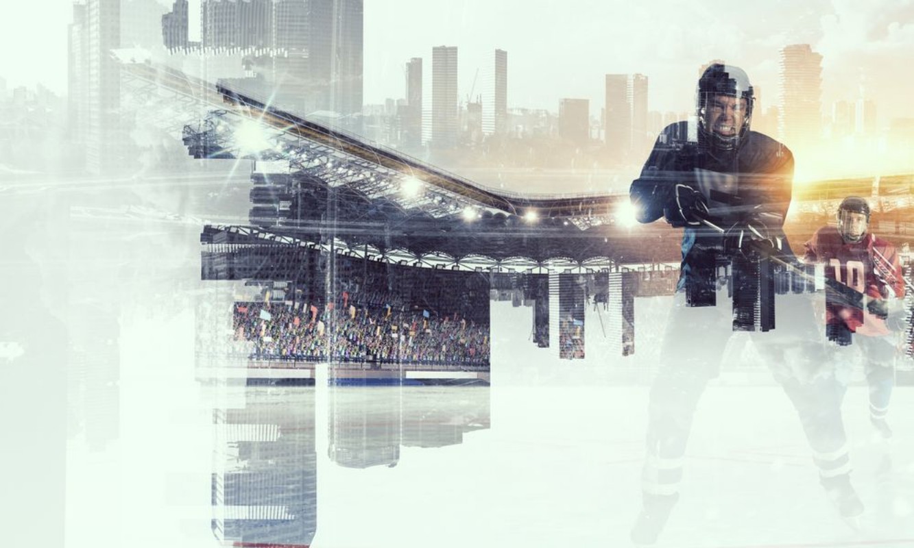 Afbeeldingen van Hockey players on ice Mixed media