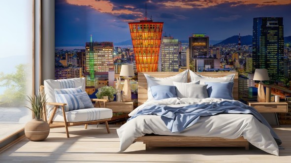 Afbeeldingen van Kobe Japan port and skyline