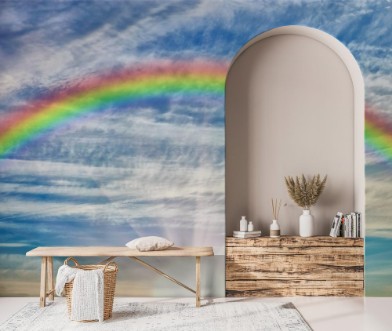 Image de Rainbow in a cloudy sky