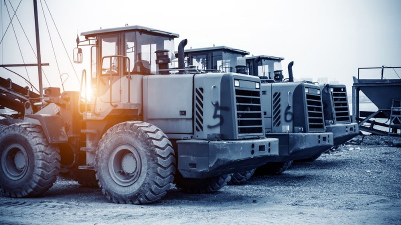 Picture of Neatly arranged excavators