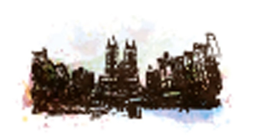 Afbeeldingen van Watercolor sketch of Westminster Abbey London UK United Kingdom England in vector illustration