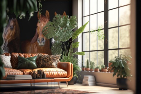 Afbeeldingen van Horses portrait isolated on black background