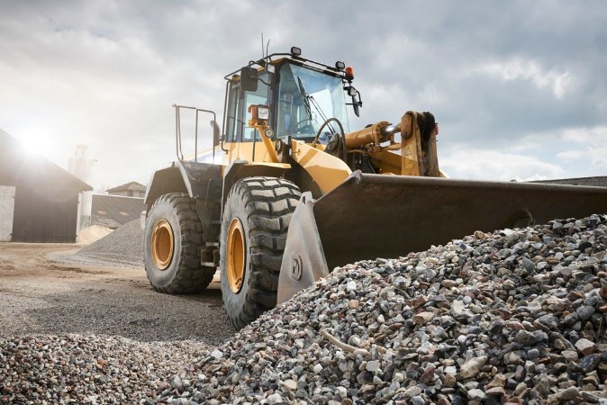 Picture of Excavator moving sand
