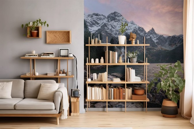 Picture of Landscape with road mountain range and lake