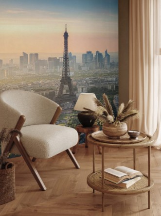 Afbeeldingen van Paris Skyline Panorama bei Sonnenuntergang mit Eiffelturm