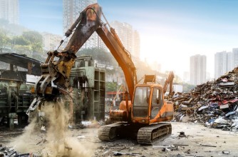 Picture of Grab crane works in waste recycling station