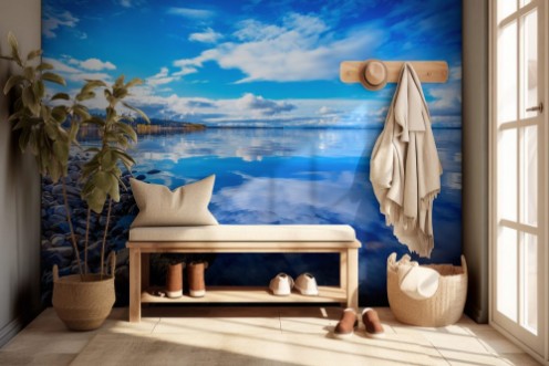 Picture of Autumn lake wiew from Lake Oulu  Kajaani Finland