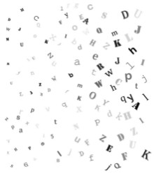 Bild von Falling random letters alphabet beautiful background design