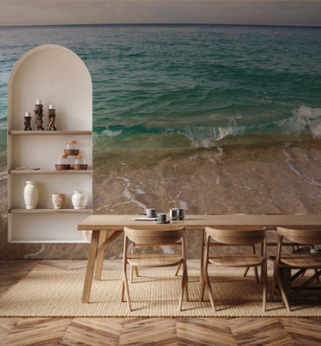 Picture of Close up of a wave of crystal clear water crushing on the shore of a beach on the island of Principe