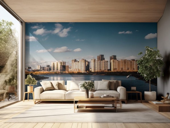 Afbeeldingen van Elevated panoramic view over Astana in Kazakhstan with Palace of Peace and Reconciliation