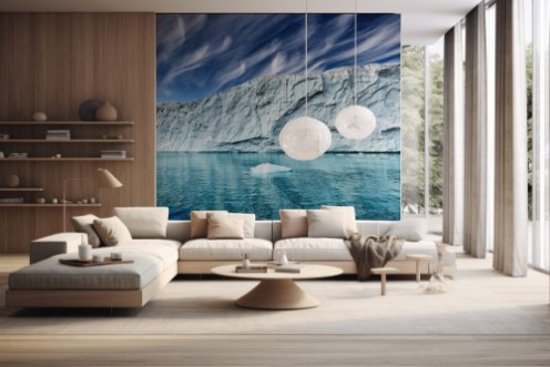 Afbeeldingen van The end of a glacier in a greenland fjord