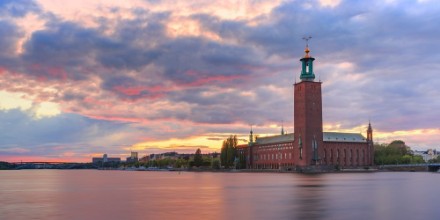 Image de City Hall at sunset Stockholm Sweden