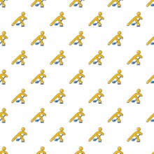 Obrazek Hockey player pattern in cartoon style Seamless pattern vector illustration