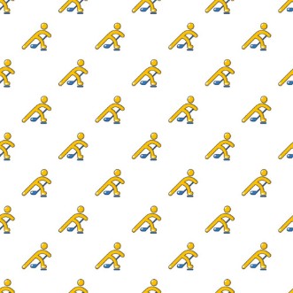 Picture of Hockey player pattern in cartoon style Seamless pattern vector illustration